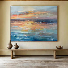 Load image into Gallery viewer, Dreamy Sunset Sea Abstract Painting for Coastal Cottage & Relaxing Balcony DKH119