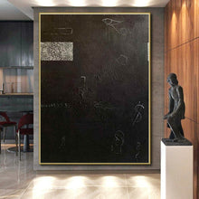 Load image into Gallery viewer, Large - Format Black - White Symbolic Abstract Art for Library & Study Room LargeART0470