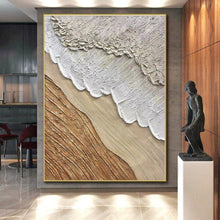 Load image into Gallery viewer, Custom Large Neutral - Toned Textured Layers – Perfect for Rustic - Modern Dining Room & Timeless Art Gallery LargeART0721