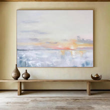 Load image into Gallery viewer, Subtle Abstract Sunset Sea Painting On Canvas DKH420