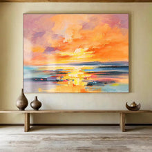 Load image into Gallery viewer, Colorful Abstract Sunset Sea Painting On Canvas DKH419