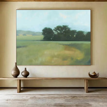 Load image into Gallery viewer, Subtle Green Field Landscape Abstract Painting On Canvas DKH426