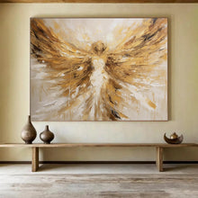 Load image into Gallery viewer, Golden Angel with Outstretched Wings Abstract acrylic painting DLZ082