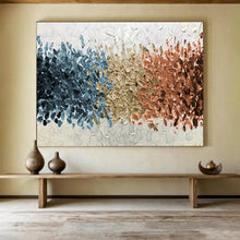 Load image into Gallery viewer, Textured Tri - Color Abstract Painting on Canvas - “Color Blocks” DKH691