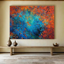 Load image into Gallery viewer, Vibrant Abstract Painting on Canvas - “Blue and Orange Fusion” DKH723
