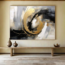 Load image into Gallery viewer, Gold - Black Abstract Art - A Statement Piece for Luxury Living Rooms LargeART1613