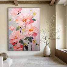 Load image into Gallery viewer, Soft Pink Floral Abstract Painting, Suited for Feminine Boudoir & Calming Yoga Studio LargeART1905