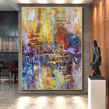 Load image into Gallery viewer, Vibrant Cityscape Abstract Acrylic Art - Suited for Urban Loft & Creative Office LargeART0545