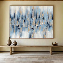 Load image into Gallery viewer, Blue - Gray & Gold Abstract Painting on Canvas - “City Rhapsody” DKH601