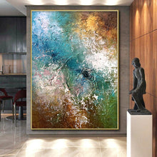 Load image into Gallery viewer, Immense Geometric Abstract Wall Art - Hand-Painted Resin for Tech Startup Offices