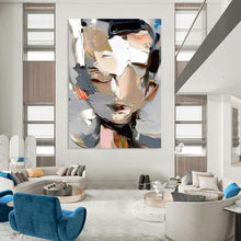Load image into Gallery viewer, “Palette Knife Portrait” ,Abstracted portrait with bold, mixed - color brushstrokes using a palette knife. DTP320