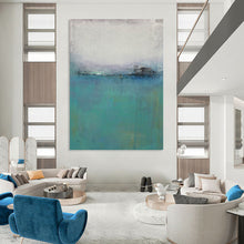 Load image into Gallery viewer, “Misty Blue Landscape” - Blue Abstract Landscape on Canvas DKH1197