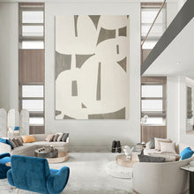 Load image into Gallery viewer, “Grey and White Silence” - Minimalist Shape Art, Ideal for Modern Hallway Style, Abstract Painting on Canvas DKH1075