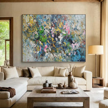 Load image into Gallery viewer, Hand - painted Massive Colorful Abstract Floral Burst Acrylic Art for Vibrant Dining Rooms LargeART0017