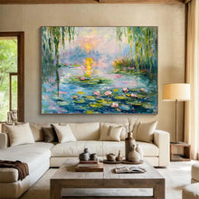 Load image into Gallery viewer, Water Lily Serenity Large - Scale Hand - painted Abstract Acrylic Art DLZ194