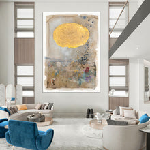 Load image into Gallery viewer, Mixed Media Abstract Painting with Gold, Perfect for Art Gallery & Sophisticated Home Office LargeART1814