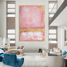 Load image into Gallery viewer, Pink & Gold Abstract Art, Great for Feminine Boutique & Romantic Bedroom LargeART2325