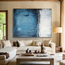 Load image into Gallery viewer, Abstract Blue Landscape Art for Modern Bedroom & Calming Study LargeART0883