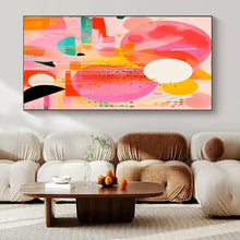 Load image into Gallery viewer, Bold Color Circles and Drips Abstract Canvas Painting, Ideal for Modern Playroom & Artistic Café LargeART1181