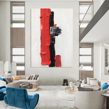 Load image into Gallery viewer, “Color Block Energy” – Thick red, black, and gray blocks, vertical and horizontal forms DTP390