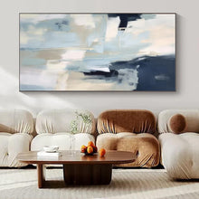 Load image into Gallery viewer, Light & Dark Blue Abstract Painting, Ideal for Modern Living Room & Calming Bedroom LargeART1334
