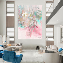 Load image into Gallery viewer, “Soft Floral Dream” - Pastel - Hued Flower Bouquet Art, Abstract Painting on Canvas DKH1084