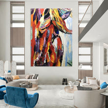 Load image into Gallery viewer, “Colorful Textured Horse Portrait” - Multicolor Abstract Art on Canvas DKH1272
