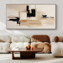 Load image into Gallery viewer, Neutral Geometric Abstract Canvas Painting, Suited for Minimalist Living Room & Contemporary Office LargeART1296