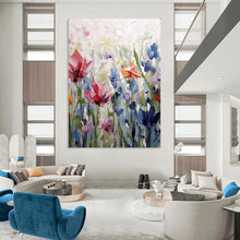 Load image into Gallery viewer, Colorful Impasto Floral Abstract Painting, Ideal for Bright Kitchen & Cozy Sunroom LargeART2145