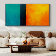 Load image into Gallery viewer, Orange - Teal Horizon Abstract Canvas Painting, Great for Coastal Bedroom & Inspirational Office LargeART1187