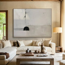 Load image into Gallery viewer, Large - Scale Minimalist Black - White Abstract Acrylic for Modern Living Room LargeART0274