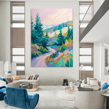 Load image into Gallery viewer, Pastel Forest Path Abstract Landscape, Perfect for Cozy Bedroom & Nature - Themed Office LargeART2014