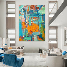 Load image into Gallery viewer, Colorful Chaos Abstract Painting, Perfect for Creative Studio & Vibrant Lounge LargeART2291
