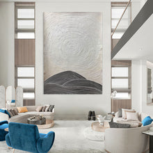 Load image into Gallery viewer, Black & White Textured Abstract Painting, Perfect for Industrial - Chic Loft & Modern Gallery Wall LargeART1960