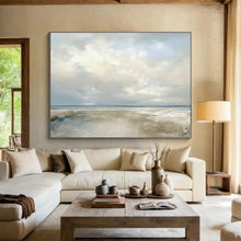 Load image into Gallery viewer, Soft - Colored Beach Abstract Painting for Coastal Bedroom & Relaxing Yoga Studio DKH322