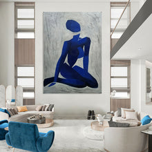 Load image into Gallery viewer, Abstract Painting, Blue & Gray, Figurative Art for Meditation Room & Gallery LargeART2165
