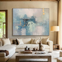 Load image into Gallery viewer, Abstract Blue and Gray Painting on Canvas - “Subtle Shades” DKH757