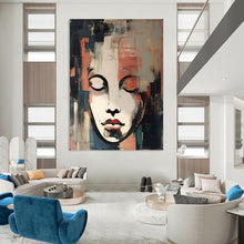 Load image into Gallery viewer, Abstract Painting Modern Female Face Art for Lounge & Studio Decor LargeART2158