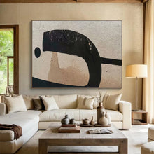 Load image into Gallery viewer, Black and Beige Abstract Art for Industrial - Chic Loft & Creative Studio DKH139