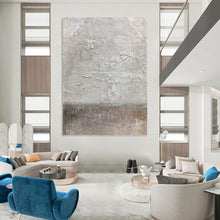 Load image into Gallery viewer, “Textured Grey Abstraction” - Rustic Abstract Art on Canvas DKH1491