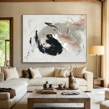 Load image into Gallery viewer, Oversized Neutral Abstract Art for Calming Bedroom & Minimalist Study LargeART0508