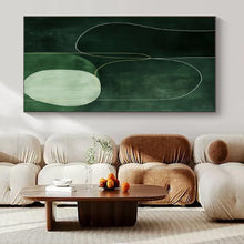 Load image into Gallery viewer, Green Geometric Abstract Art for Botanical - inspired Home Office & Zen - like Spa Waiting Room LargeART0951