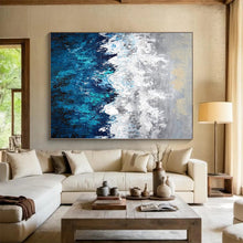 Load image into Gallery viewer, Massive Snowy Mountain Abstract Acrylic for Serene Bedroom LargeART0286