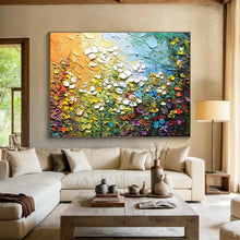 Load image into Gallery viewer, Textured Floral Abstract Painting On Canvas DKH443