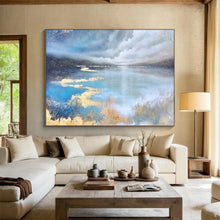 Load image into Gallery viewer, Misty Lake Reflection Large - Scale Hand - painted Abstract Acrylic Art DLZ192