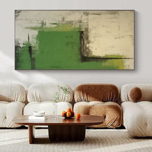 Load image into Gallery viewer, Green & Gray Abstract Canvas Painting, Great for Bohemian - Chic Bedroom & Nature - Inspired Study LargeART1297