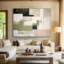 Load image into Gallery viewer, Large - Format Mixed - Tone Geometric Abstract Art for Boutique Café & Home Study LargeART0396
