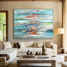 Load image into Gallery viewer, Large - Scale Colorful Vertical Streaks Abstract Acrylic for Vibrant Living Room LargeART0284