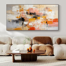 Load image into Gallery viewer, Warm Tones Abstract Cityscape Painting, Perfect for Industrial Loft & Urban - Chic Bedroom LargeART1391