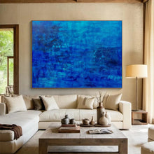 Load image into Gallery viewer, Deep Blue Abstract Art for Serene Bedroom & Minimalist Office DKH072